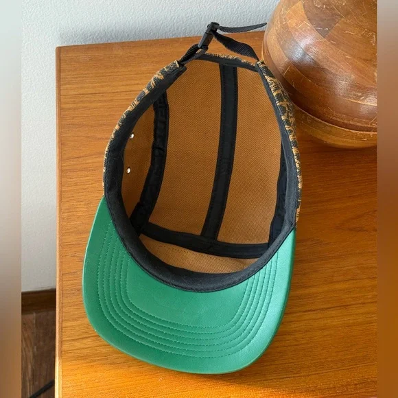 Supreme Leopard Camp Cap Green Leather - Picture 4 of 4